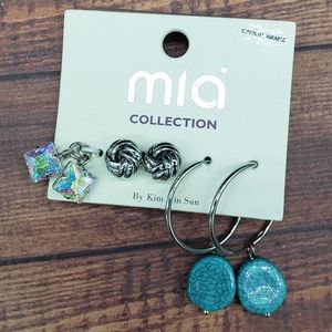 Mia set of 2 earrings with interchangeable charms